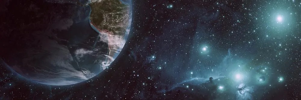 Картина на платно – Космос и земно кълбо