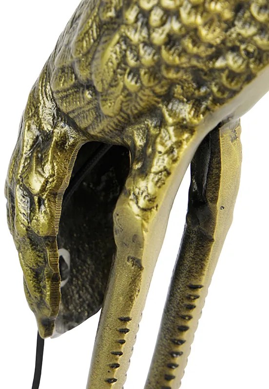 Винтидж подова лампа месинг текстилен абажур черен - Animal Crane