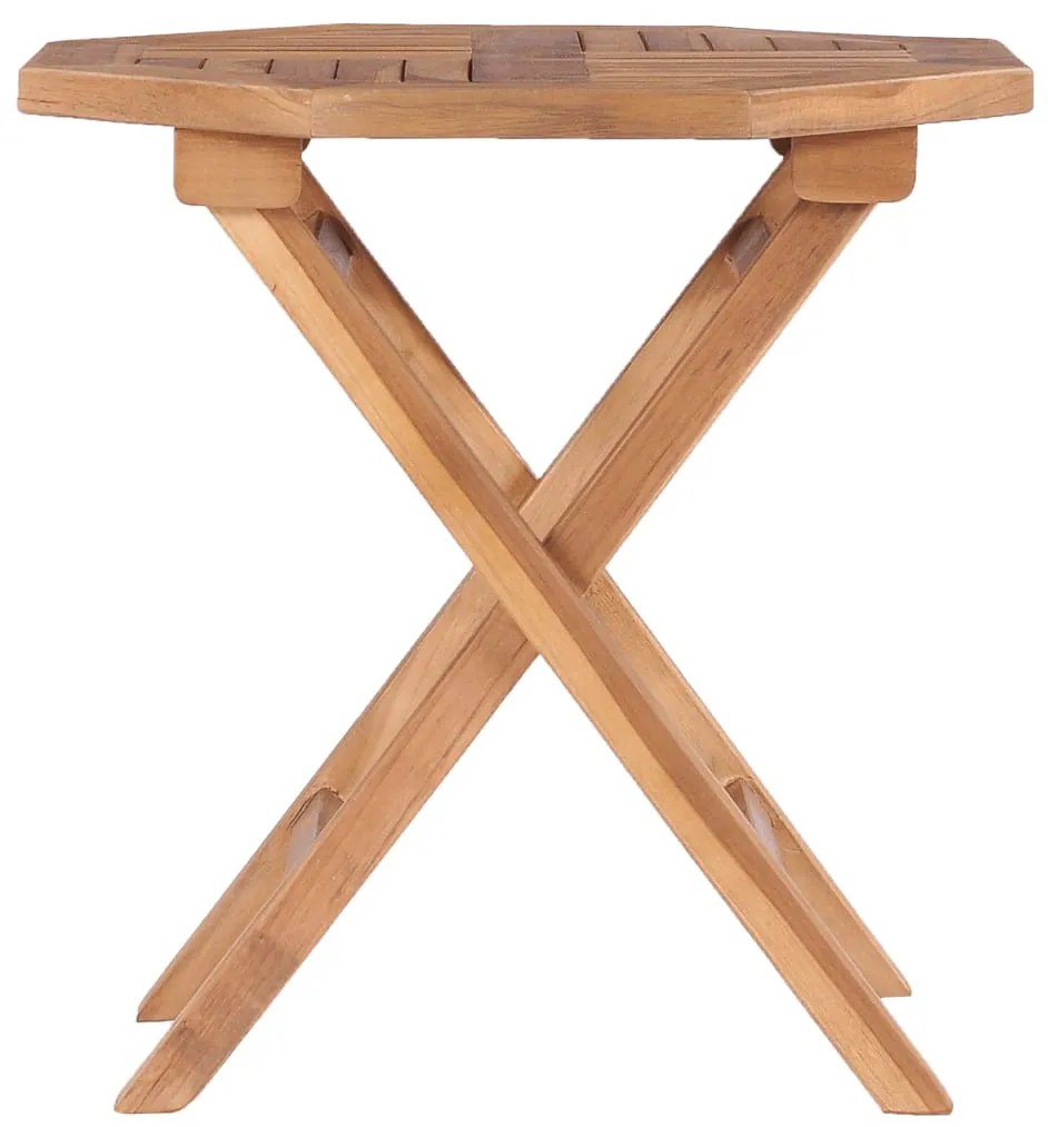 48978 vidaXL Сгъваема градинска маса, 45x45x45 см, тиково дърво масив