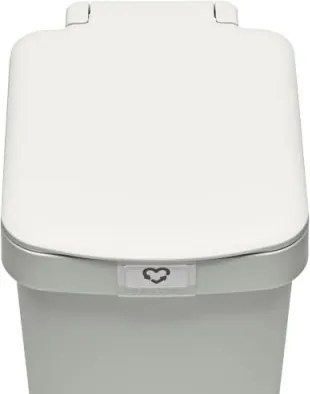 Кош за боклук с педал Brabantia StepUp 1008476, 10 л, Екологични материали, Голям отвор, Светлосив