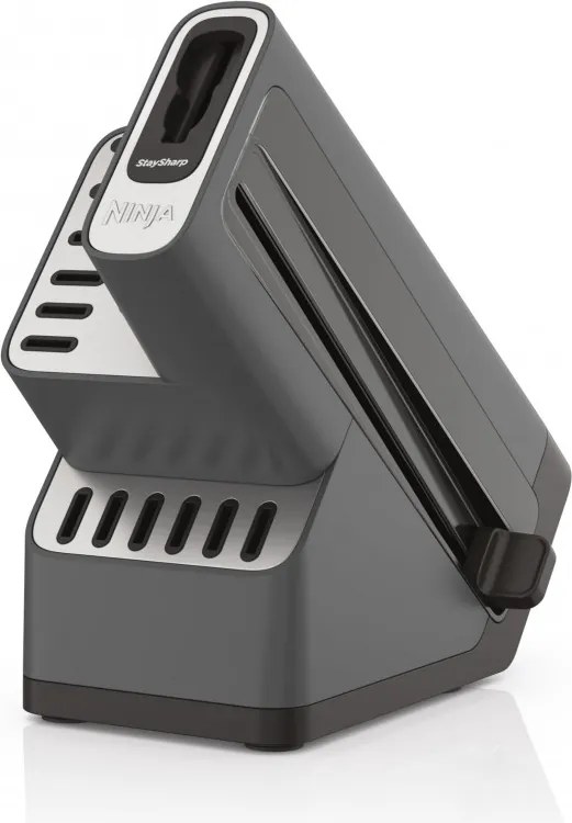 Комплект кухненски ножове с точило Ninja K32014EUUK, 14 части, StaySharp, Ергономичен дизайн, Сребрист/черен