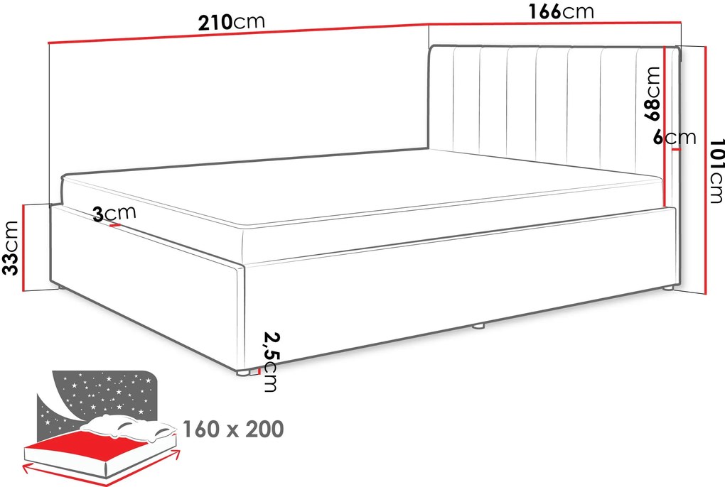 Тапицирано легло Mossa-Mpez-120 x 200