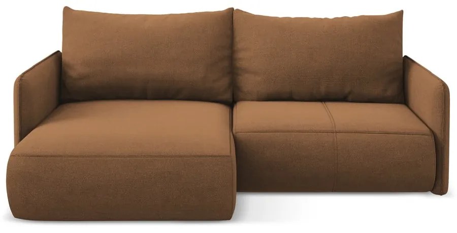 Оранжев разтегателен ъглов диван с място за съхранение (ляв ъгъл) Nanea – Makamii