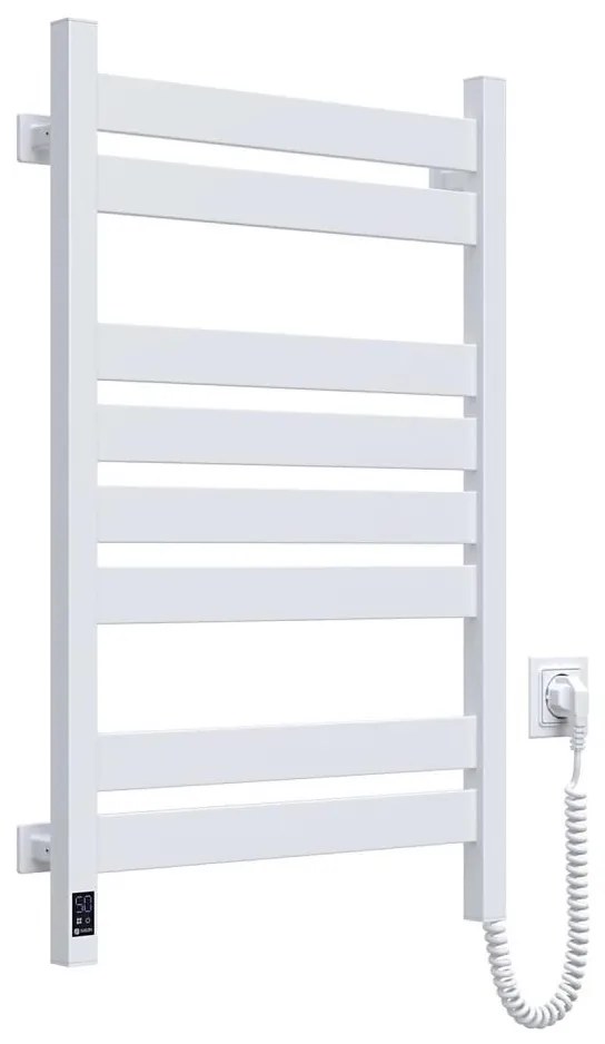 Стълбовиден радиатор за баня с термостат LARGO 432W/230V 80,6 cm IP44, бял, десен