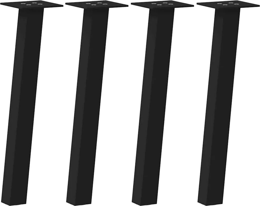 4012488 vidaXL Крака за масичка за кафе, 4 бр., черни, 42 см, стомана