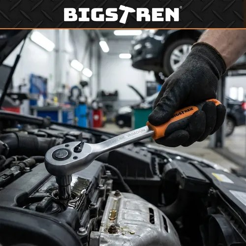 Професионален куфар с инструменти Bigstreen 72 части, гаечни ключове, тресчотки, битове, удължители