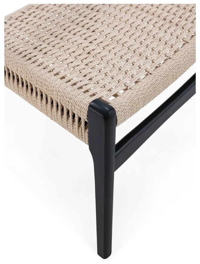 Черни трапезни столове в комплект 2 бр. от масивно каучуково дърво Biel – MOME