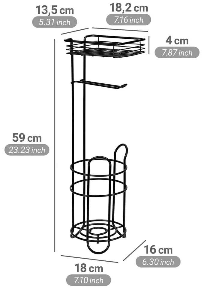 Черна стоманена поставка за тоалетна хартия – Wenko