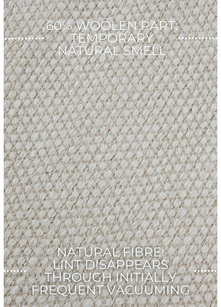 Кремав ръчно изработен килим със смес от вълна 190x280 cm Pradesh Natural White – Elle Decoration