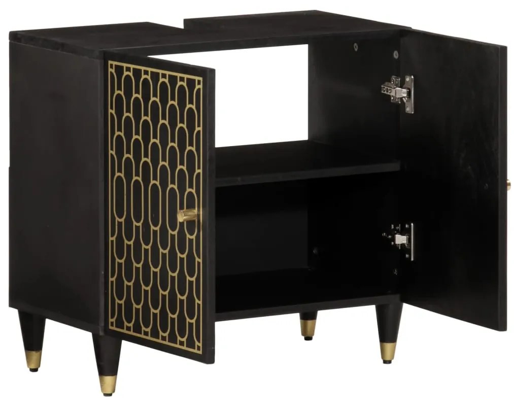 358339 vidaXL Шкаф за баня 62x33x58 см масивно мангово дърво