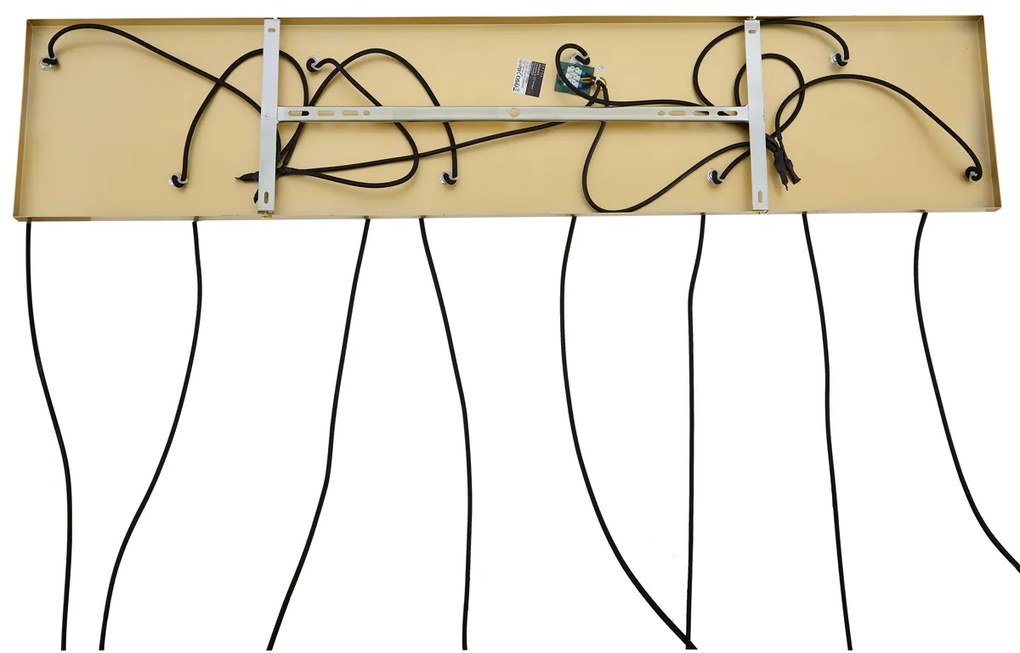 Арт Деко висяща лампа златна с дъгово стъкло 8 светлини - Sandra
