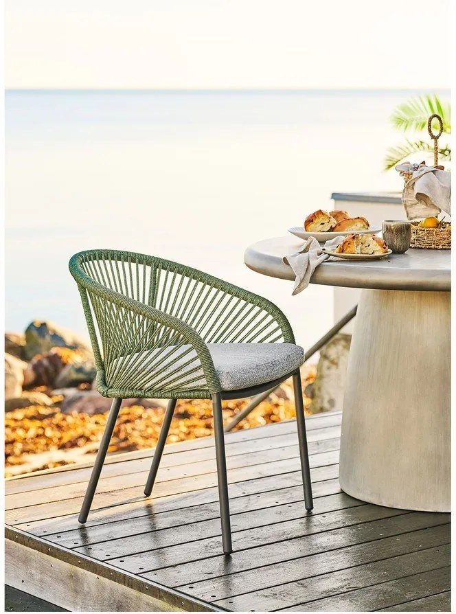 Зелен градински стол метален/подплатен Novella – House Nordic