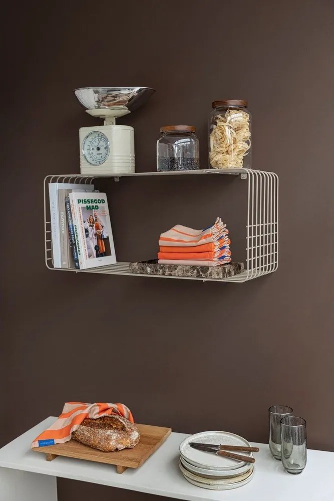 Бежов на няколко нива метален стенен рафт 70 cm Wire – Mette Ditmer Denmark