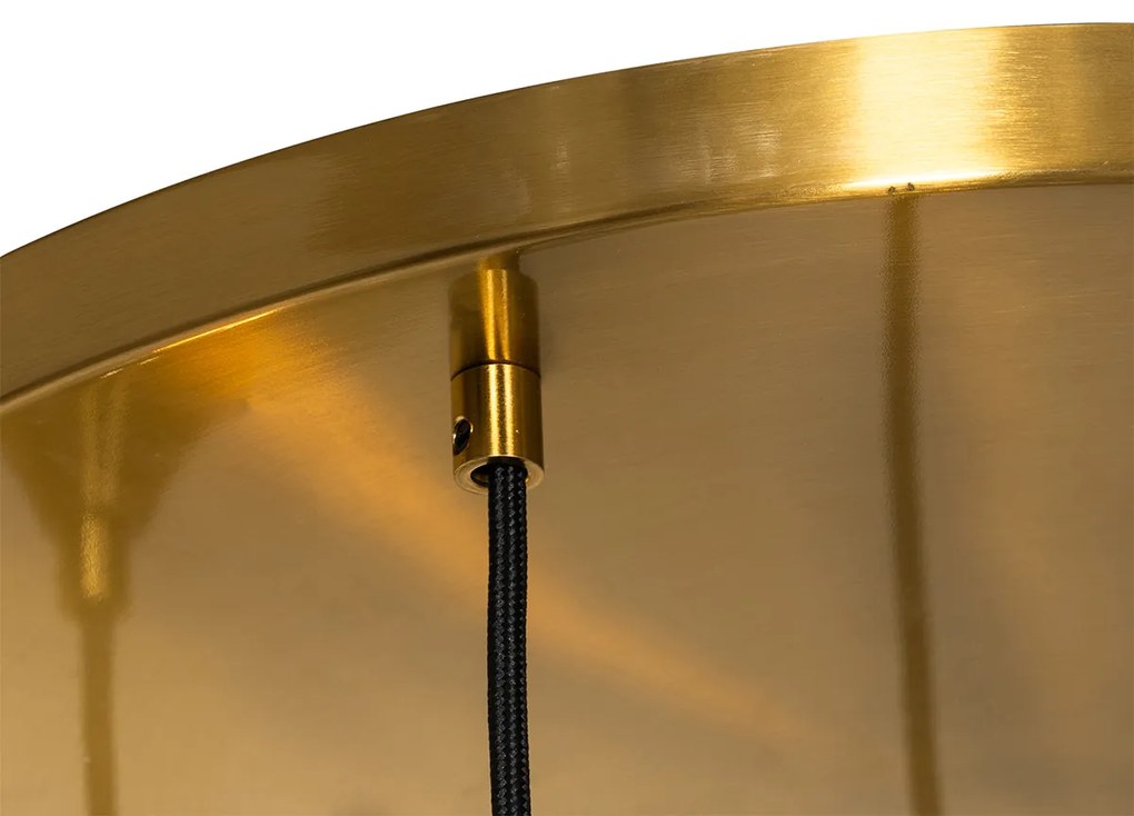 Висяща лампа в стил арт деко месинг с кръгло синьо стъкло 7-светлина - Sandra