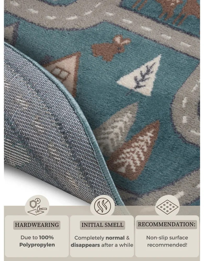 Детски килим в цвят бензин ø 140 cm Streets - Hanse Home