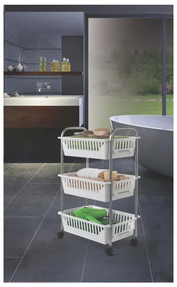 Мобилна количка с 3 кошници, височина 63 см Oslo - Metaltex