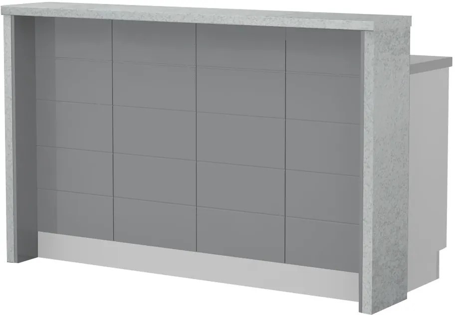 Островна кухненска пейка Hudson-Length: 160 cm.-Gray-Chromix Silver
