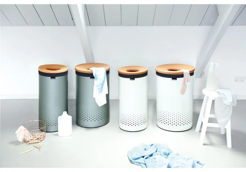 Торба за кош за пране Brabantia 90300186, 30-35 л, Перяща се, Памук, Сив