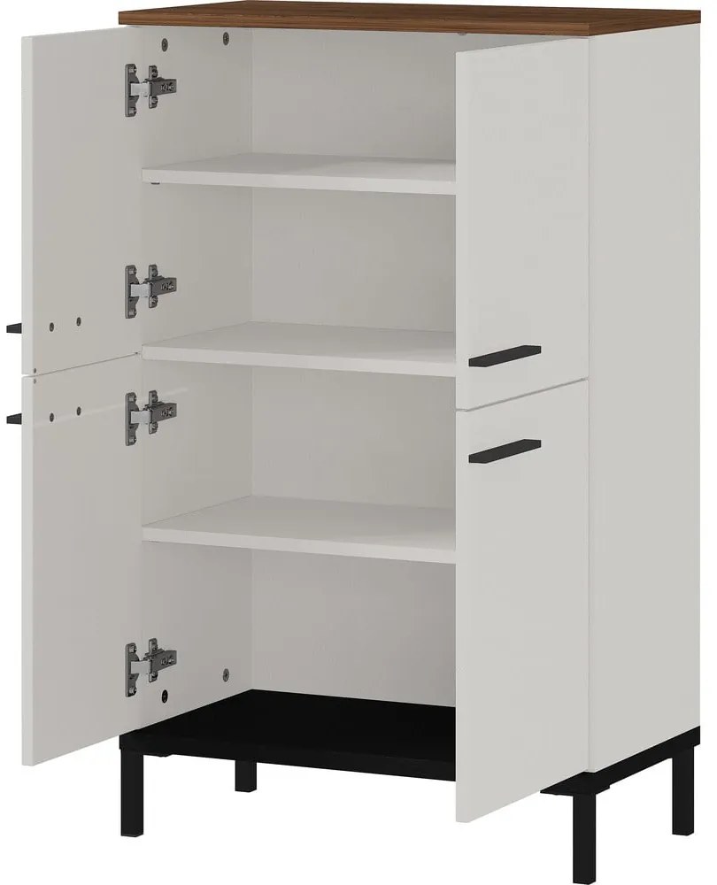 Сив и бежов висок шкаф за баня от орех 60x97 cm Yonkers - Germania