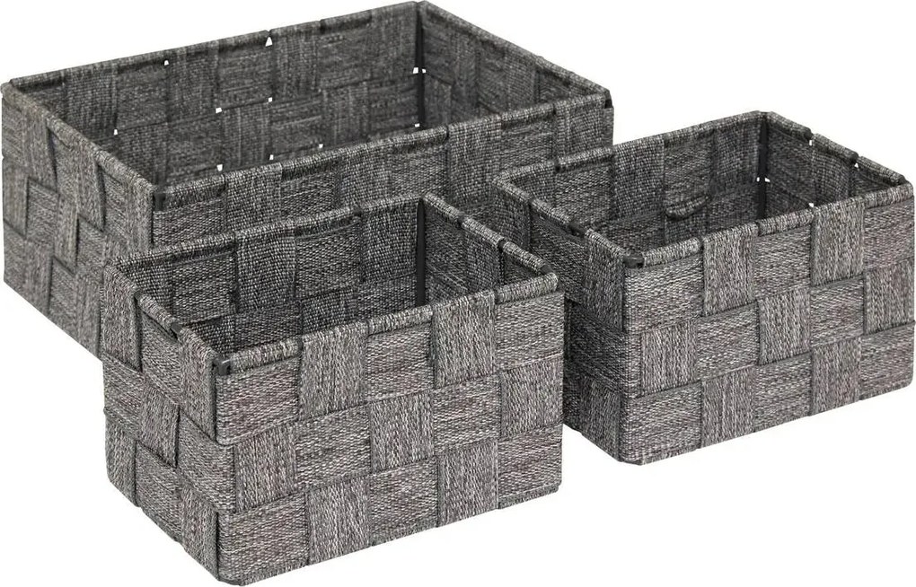 Сет кош за съхранение 5five Lise, 3 бр - Сив