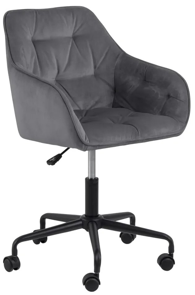 Сив офис стол с кадифена повърхност Brooke - Actona