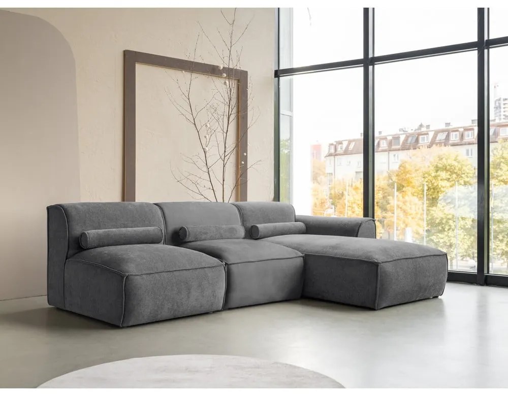 Сив ъглов диван (десен ъгъл) Flex Felix – Miuform