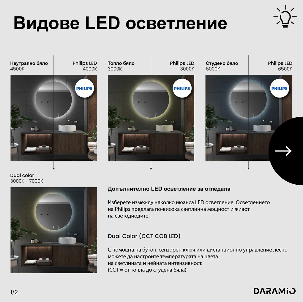 Асиметрично огледало с LED осветление G6