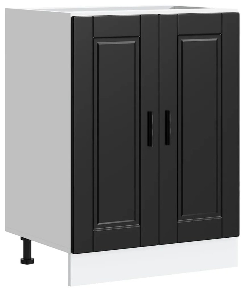 853918 vidaXL Кухненски шкаф Porto, черен, инженерно дърво