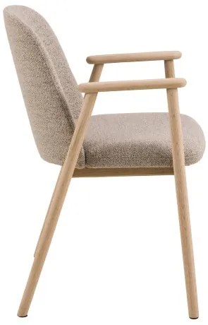 РОДЭРИЦ Ляттэ Бэигэ (тъкан Монза 60)/рамка от избелен омаслен дъб - ДЪРВЕН СТОЛ БУКЛЕ ЗА ВСЕКИДНЕВНА ТРАПЕЗАРИЯ КУХНЯ РЕТРО