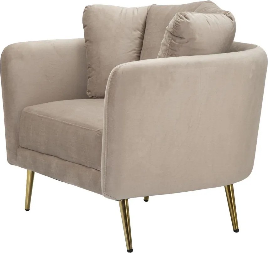 Кафяво-сиво кадифено кресло Kiev – Mauro Ferretti