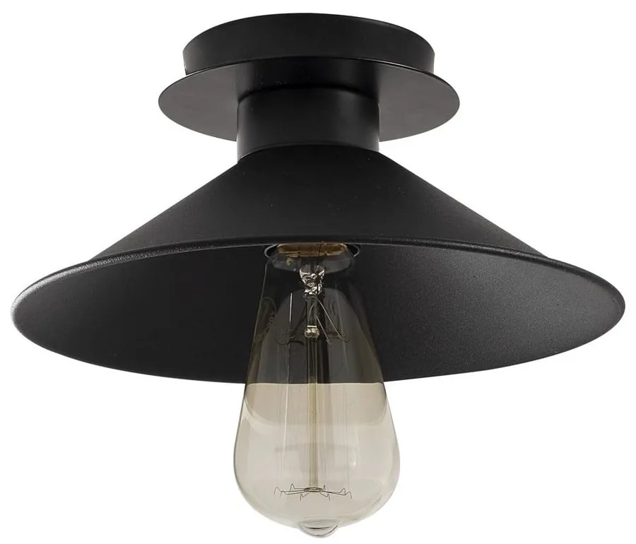 Черно осветително тяло за таван с метален абажур ø 24 cm Berceste – Opviq lights