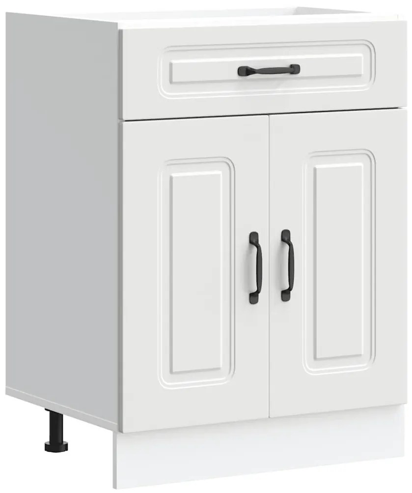 853487 vidaXL Кухненски шкаф, "Kalmar", бял, инженерно дърво