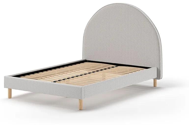 Сиво тапицирано единично легло с решетка 140x200 cm MOON - Vipack