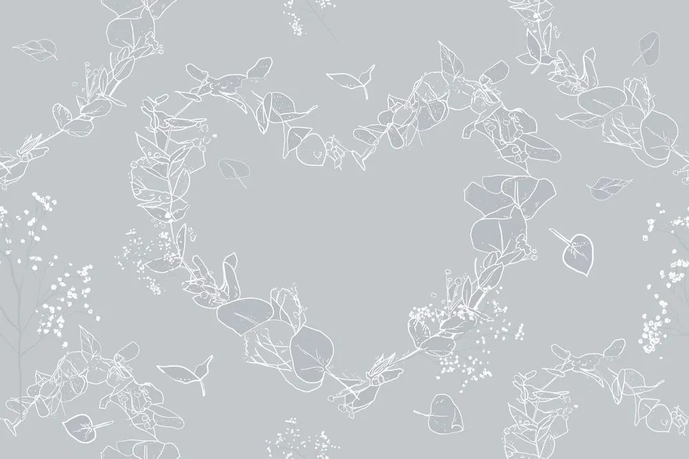 Тапет – Народно сърце в сиво изпълнение