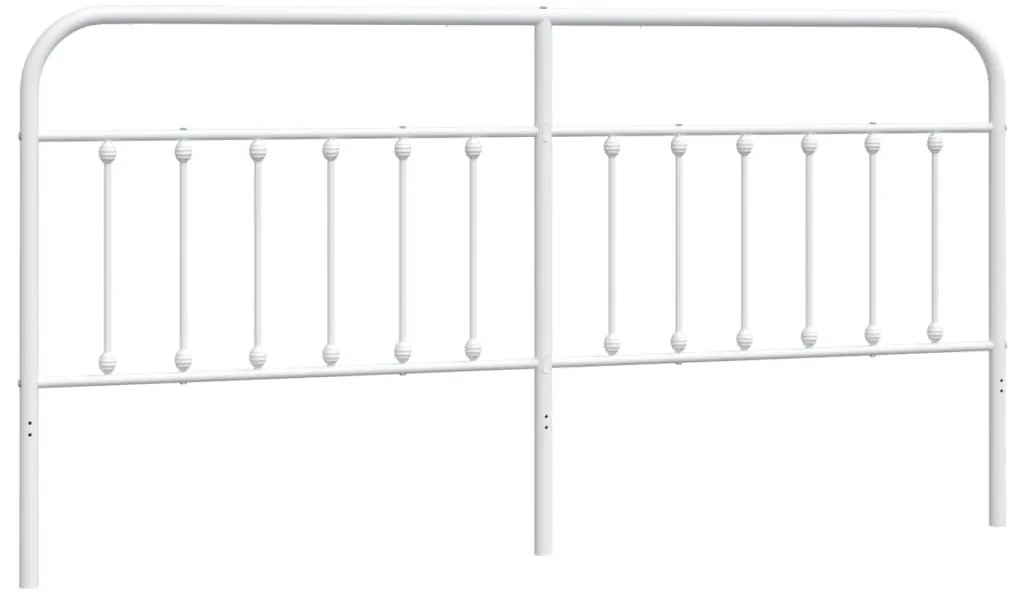 352665 vidaXL Метална табла за глава, бяла, 200 см