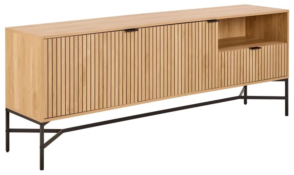 Скрин от дъбов декор в естествен цвят 180x70x40 cm Jaipur – Actona