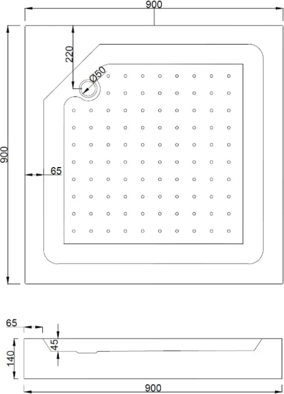 Mexen Rio Квадратна душ кабина 90 x 90 см, черни ленти, черна + поддушово корито, бяло - 860-090-090-70-20-4510