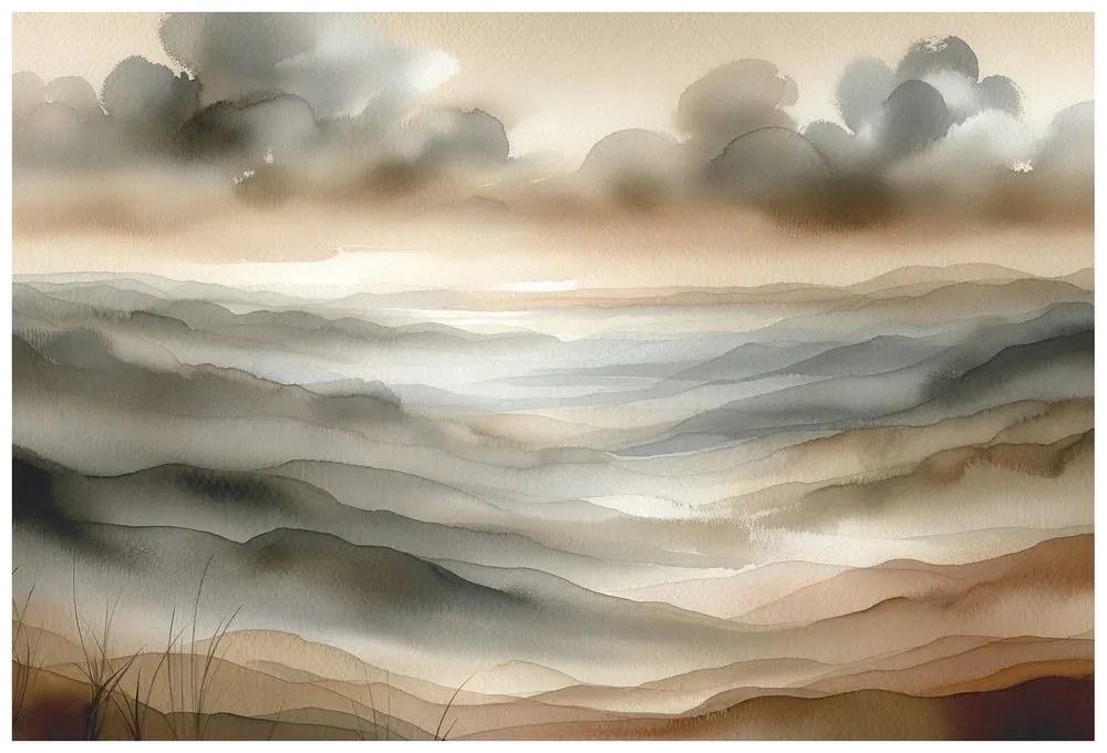 Тапет – Акварелен пейзаж в мъгла