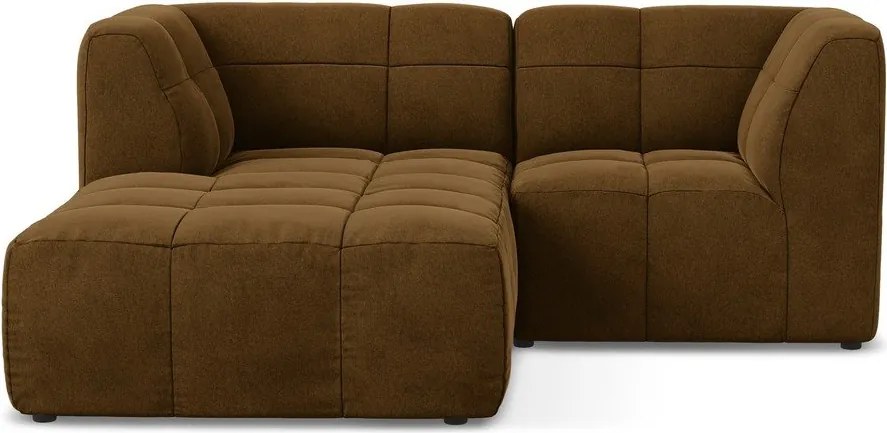 Кадифен ъглов диван в цвят горчица (ляв ъгъл) Aloha – Makamii