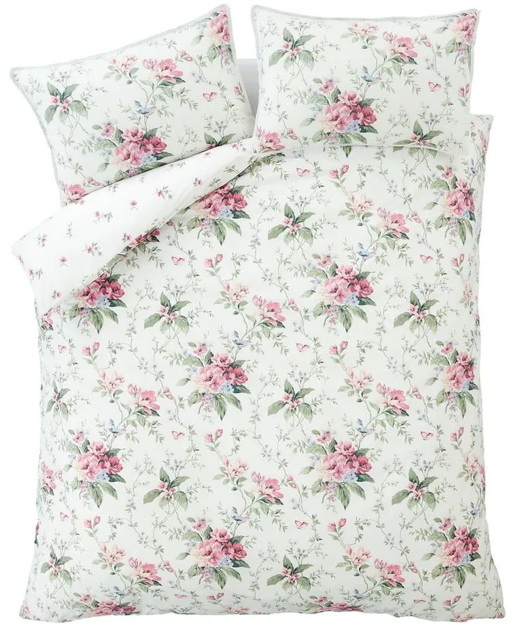 Кремаво двойно спално бельо 200x200 cm Bridgerton Penelope Floral – Catherine Lansfield