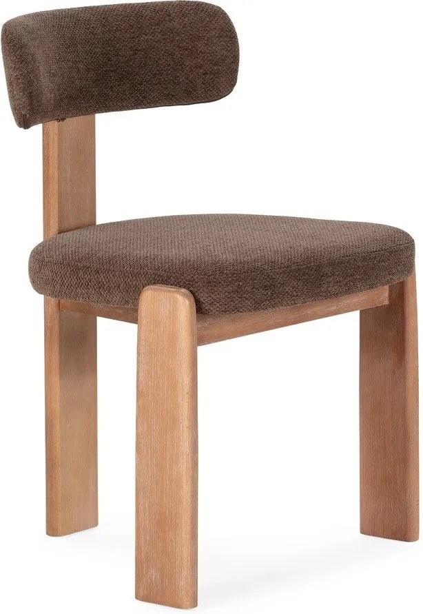 Кафяви тапицирани трапезни столове в комплект 2 бр. Nadia – MOME