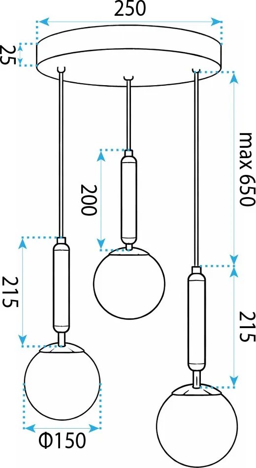 ВИСЯЩА ТАВАННА ЛАМПА G179-3CP GOLD