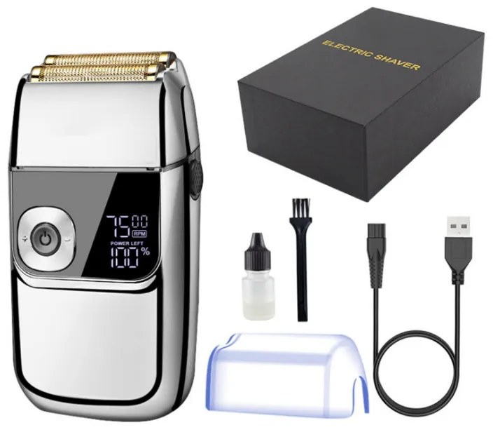 Самобръсначка Oliver Voltz OV51814C, 5W, LCD, IPX4, 1400mAh, Автономия до 2ч, 3 скорости, USB, Инокс