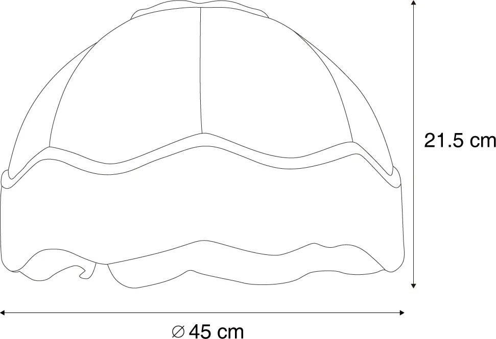 Бежов текстилен абажур с бял интериор 45/15/21.5 - Heritage