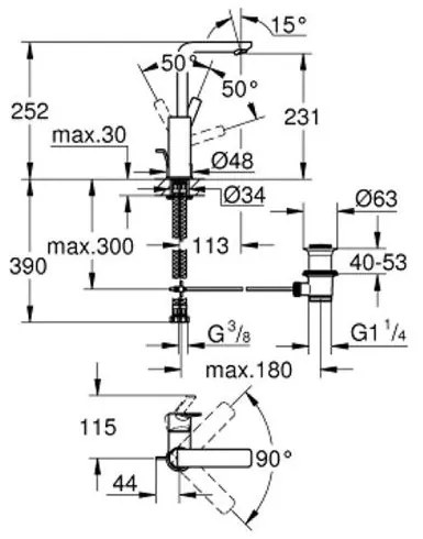 Кран за мивка Grohe Lineare New Високо-Антрацит Mat