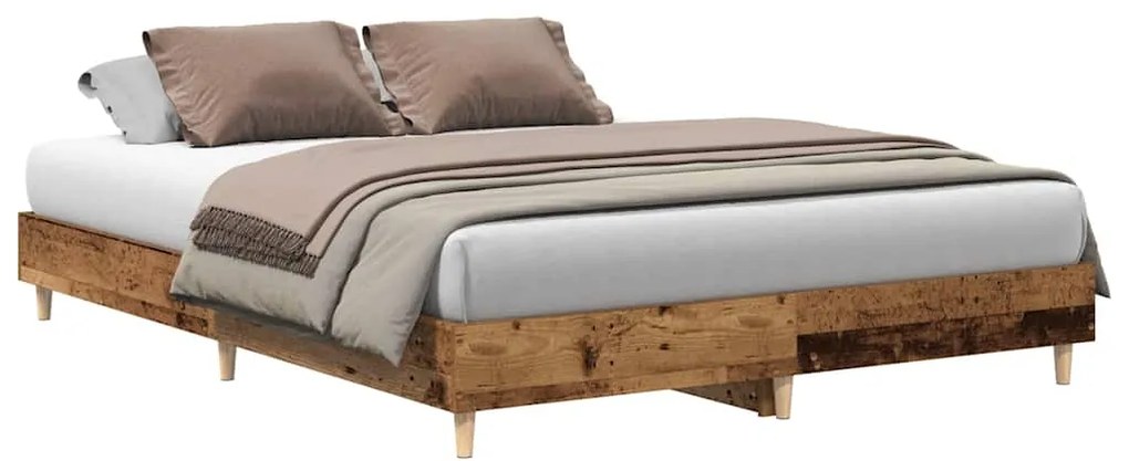 3328724 vidaXL Рамка за легло без матрак старо дърво 140x200см инженерно дърво