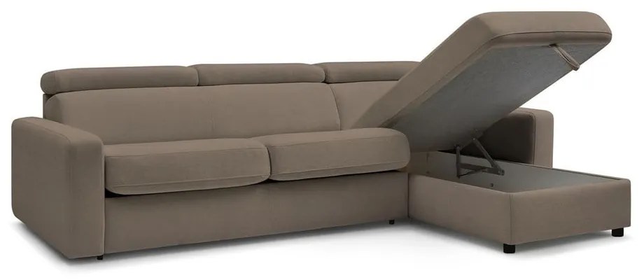 Кафяв разтегателен ъглов диван (променлив) Monaco – Bobochic Paris