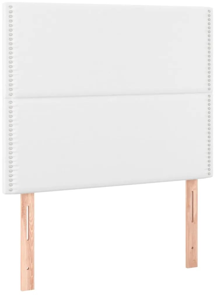 3116277 vidaXL Табла за легло, бяла, 100x5x118/128 см, изкуствена кожа