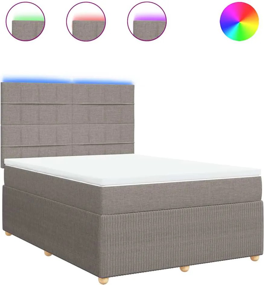 3294411 vidaXL Боксспринг легло с матрак, таупе, 160x200 см, плат