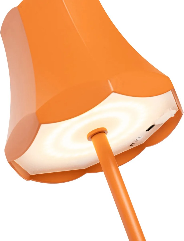 Ретро настолна лампа оранжева акумулаторна IP44 - Granny